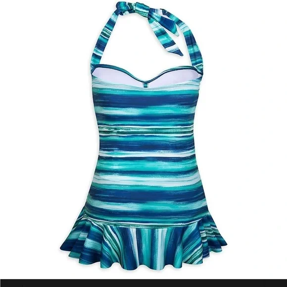 Disney Blue and White Skirted One Piece Swimwear with Ruffle Hem - Picture 2 of 12